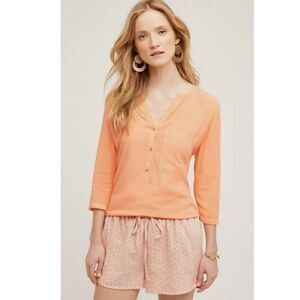 Anthropologie Pink Peach Eyelet Palmdale Vegan Leather Shorts  Chloe Oliver S